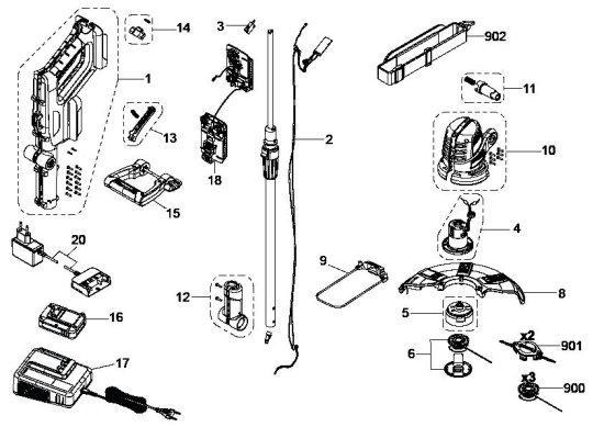 KÄRCHER Ersatzteile Rasentrimmer LTR 3-18 Dual *INT 1.445-450.0 LTR 3-18 Dual *INT