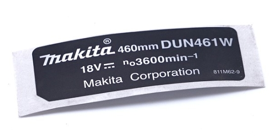 Makita Ersatzteile Akku-Heckenschneider DUN461W Typenschild DUN461W