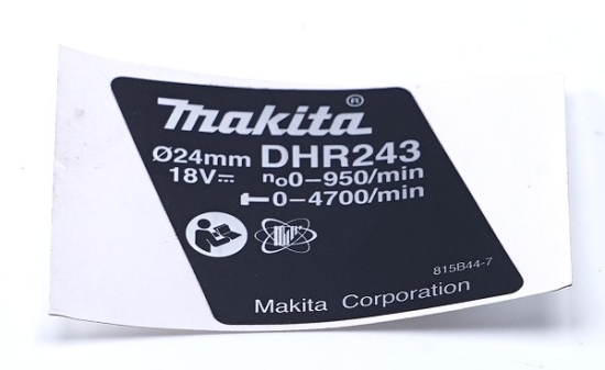 Makita Ersatzteile Akku-Kombihammer DHR243 Typenschild DHR243