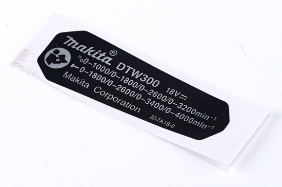 Makita Ersatzteile Akku-Schlagschrauber DTW300 Typenschild DTW300