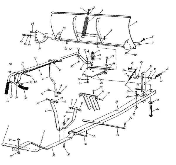 Ersatzteile Zubehör Garten- und Rasentraktoren Räumschild für 800 Serie Kastenrahmen Typ: 194-9401  (1984) Grundgerät