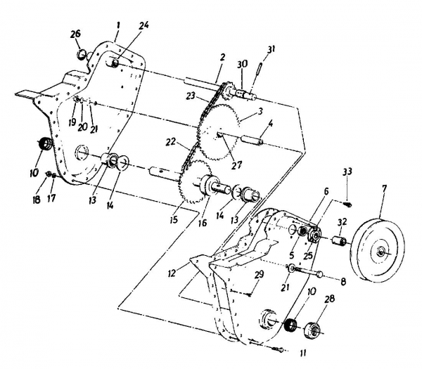 Ersatzteile MTD Motorhacke Gartentiller 3 Typ: 215-0300  (1985) Kettenkasten 