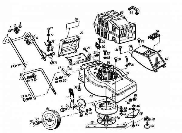 Ersatzteile Golf Elektromäher 245 HLE Typ: 02623.08  (1985) Grundgerät