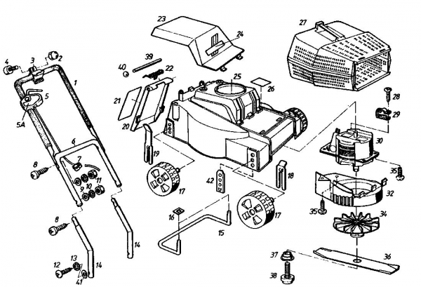 Ersatzteile Golf Elektromäher 132 HE Typ: 02872.01  (1985) Grundgerät