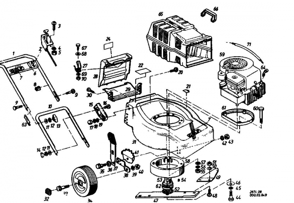 Ersatzteile Golf Motormäher 245 H 4 B Typ: 02874.08  (1985) Grundgerät