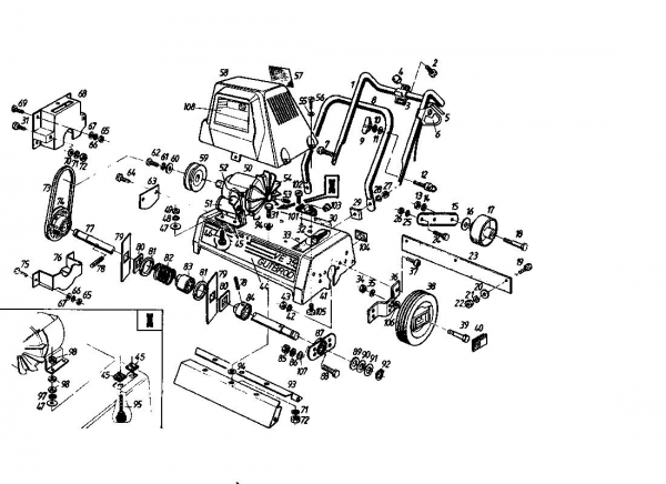 Ersatzteile Gutbrod Elektrovertikutierer VE 35 Typ: 02645.09  (1985) Grundgerät