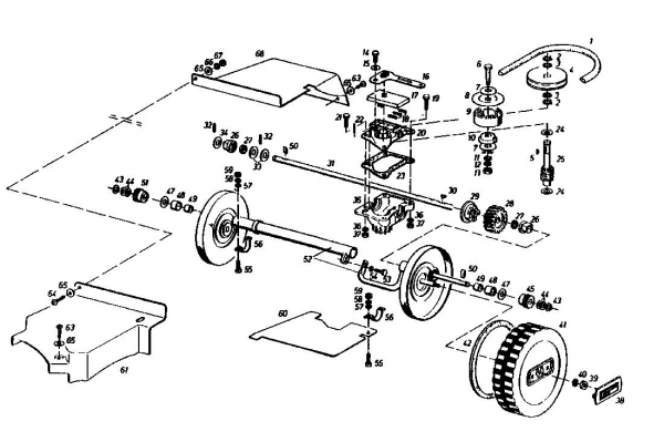Ersatzteile Gutbrod Motormäher mit Antrieb HB 55 R Typ: 02882.03  (1985) Getriebe, Räder