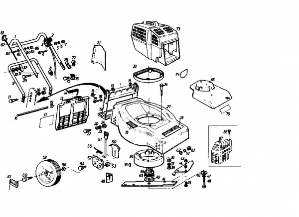 Ersatzteile Gutbrod Motormäher HB 46-2 T Typ: 02866.06  (1985) Grundgerät