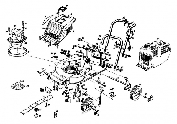 Ersatzteile Gutbrod Elektromäher HE 45 E Typ: 02646.02  (1985) Grundgerät