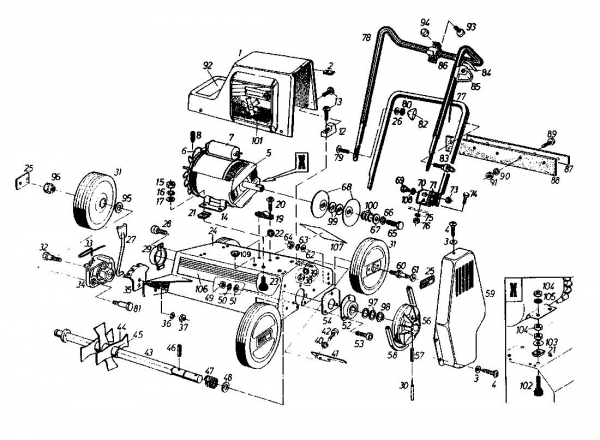 Ersatzteile Gutbrod Elektrovertikutierer VS 40 E Typ: 02699.06  (1985) Grundgerät