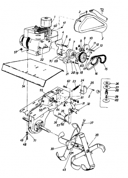 Ersatzteile MTD Motorhacke Deluxe 5 LD Typ: 216-3860  (1986) Hackantrieb 