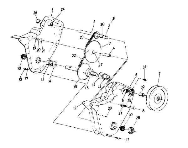 Ersatzteile MTD Motorhacke Gartentiller 3 N Typ: 216-0310  (1986) Kettenkasten 