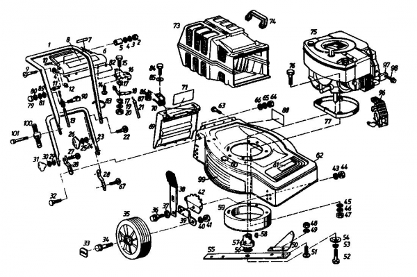 Ersatzteile Golf Motormäher mit Antrieb 245 HR 4 Typ: 02647.05  (1986) Grundgerät