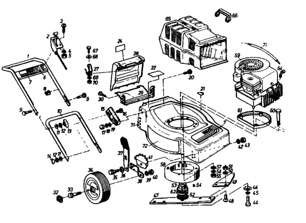 Ersatzteile Golf Motormäher 245 H 4 B Typ: 02874.08  (1986) Grundgerät