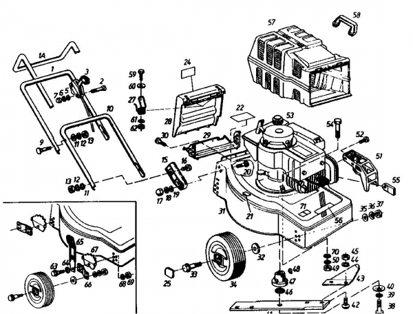 Ersatzteile Golf Motormäher Golf HBL Typ: 02880.04  (1986) Grundgerät