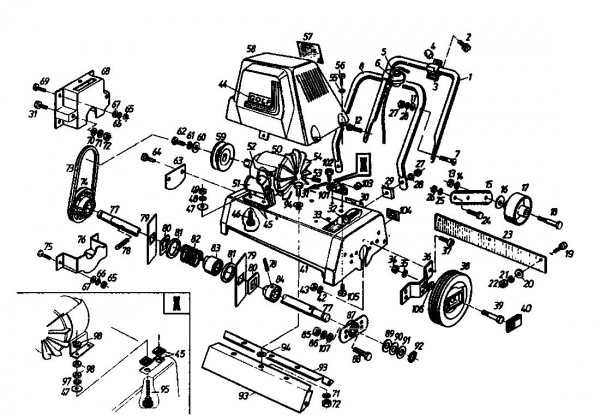 Ersatzteile Golf Elektrovertikutierer 135 VE Typ: 02645.08  (1986) Grundgerät