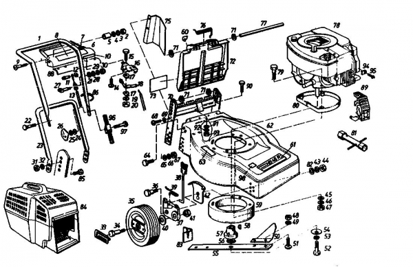 Ersatzteile Gutbrod Motormäher mit Antrieb HB 46 R Typ: 02877.02  (1986) Grundgerät