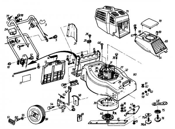 Ersatzteile Gutbrod Elektromäher HE 46 Typ: 02865.03  (1986) Grundgerät