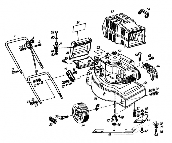 Ersatzteile Gutbrod Motormäher Turbo 46 HB Typ: 02893.01  (1986) Grundgerät