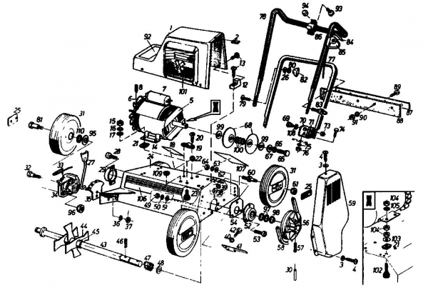 Ersatzteile Gutbrod Elektrovertikutierer VS 40 E Typ: 02699.06  (1986) Grundgerät