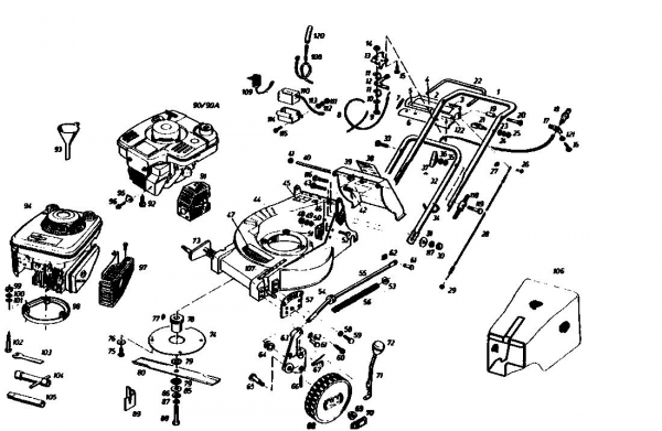 Ersatzteile Gutbrod Motormäher mit Antrieb HB 55 R Typ: 02882.04  (1986) Grundgerät