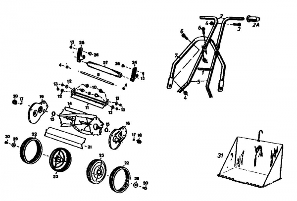 Ersatzteile Gutbrod Handspindelmäher Perfecta 14 Typ: 02613.02  (1986) Grundgerät