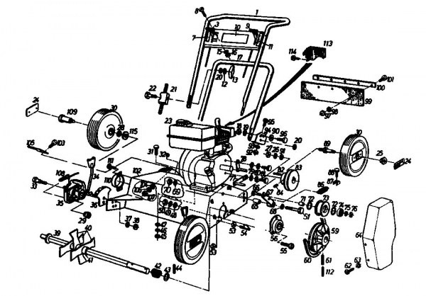 Ersatzteile Gutbrod Motorvertikutierer VS 40 A Typ: 00054.04  (1986) Grundgerät