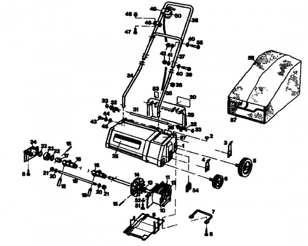 Ersatzteile Gutbrod Elektrovertikutierer VE 32 Typ: 02890.02  (1986) Grundgerät