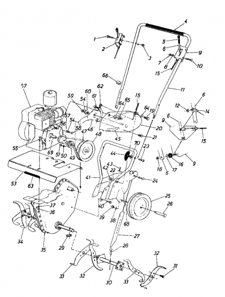 Ersatzteile MTD Motorhacke Gartentiller 3 Typ: 217-0300  (1987) Grundgerät 