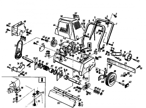 Ersatzteile Golf Elektrovertikutierer 135 VE Typ: 02645.08  (1987) Grundgerät