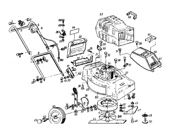 Ersatzteile Golf Elektromäher 345 HLES Typ: 02841.03  (1987) Grundgerät