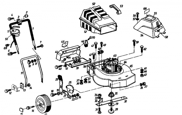 Ersatzteile Golf Elektromäher 335 HLE Typ: 02873.03  (1987) Grundgerät