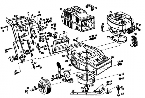 Ersatzteile Golf Motormäher mit Antrieb 245 HR 4 Typ: 02647.05  (1987) Grundgerät