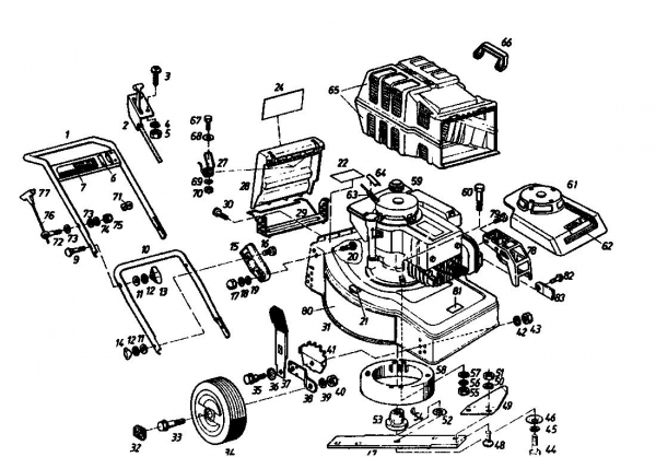Ersatzteile Golf Motormäher 245 HL 4 Typ: 02874.09  (1987) Grundgerät