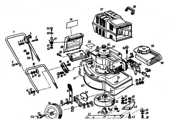 Ersatzteile Golf Motormäher 345 HL 4 Typ: 02842.02  (1987) Grundgerät