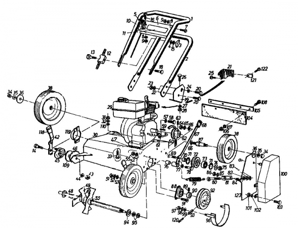 Ersatzteile Gutbrod Motorvertikutierer VS 50 A Typ: 00053.01  (1987) Grundgerät