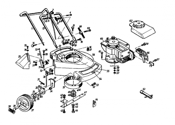 Ersatzteile Gutbrod Motormäher 135 BL 4 T Typ: 02869.04  (1987) Grundgerät