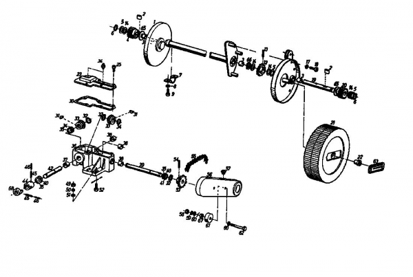 Ersatzteile Gutbrod Motormäher mit Antrieb HB 45 REL Typ: 02885.02  (1987) Getriebe, Räder