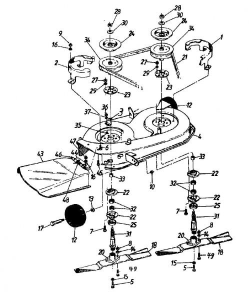 Ersatzteile Columbia Rasentraktoren 111/810 Typ: 138-3470 (1988) Mähwerk D (32"/81cm)