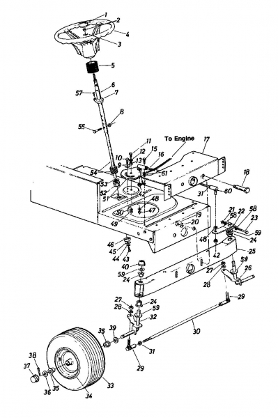 Ersatzteile Columbia Rasentraktoren 111/960 Typ: 138-6370 (1988) Vorderachse