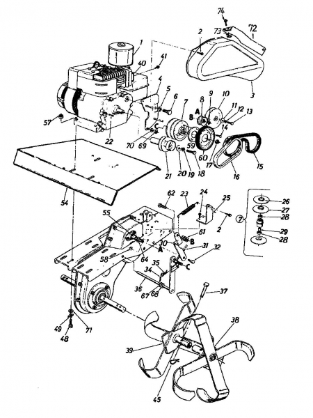 Ersatzteile MTD Motorhacke Deluxe LD Typ: 218-3860  (1988) Hackantrieb 