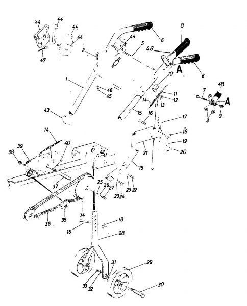 Ersatzteile MTD Motorhacke Gartentiller 3 Typ: 218-3200  (1988) Holm 