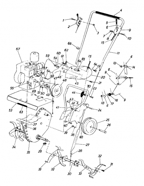 Ersatzteile MTD Motorhacke Gartentiller 3 Typ: 218-3200  (1988) Grundgerät 