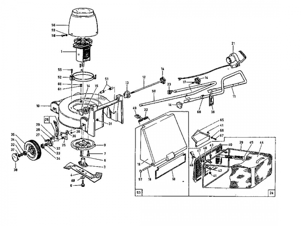 Ersatzteile Rotaro Elektromäher ROTARO  40  E Typ: 188-0143  (1988) Grundgerät