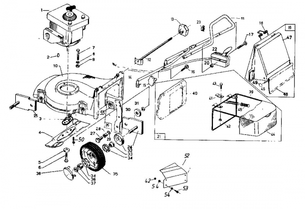 Ersatzteile Rotaro Motormäher ROTARO  48 Typ: 188-0156  (1988) Grundgerät