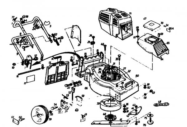 Ersatzteile Gutbrod Elektromäher HE 46 CH Typ: 02865.07  (1988) Grundgerät