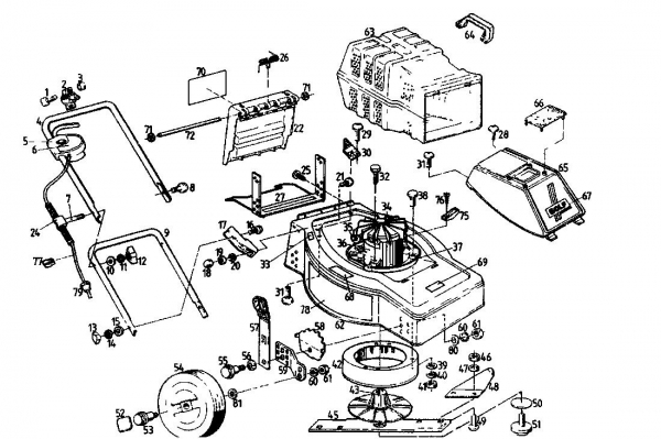 Ersatzteile Golf Elektromäher 345 HLE Typ: 02841.02  (1988) Grundgerät