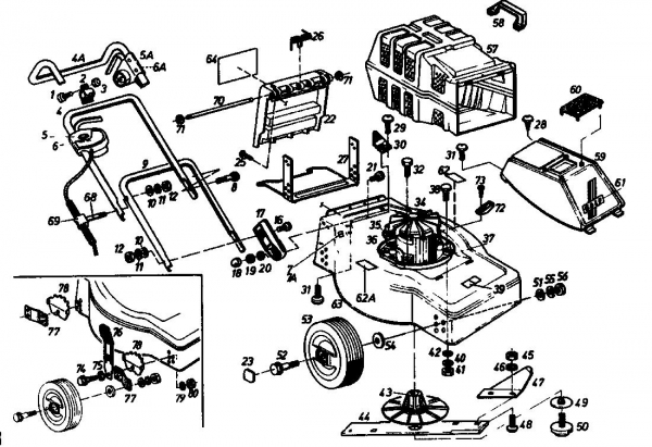 Ersatzteile Golf Elektromäher 245 EF Typ: 02881.02  (1988) Grundgerät