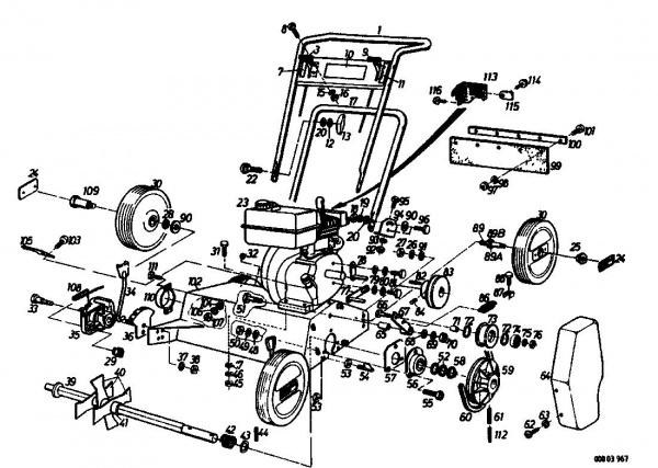 Ersatzteile Golf Motorvertikutierer 140 V 4 Typ: 00054.05  (1988) Grundgerät