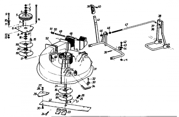 Ersatzteile Golf Rasentraktoren Spider 170 SD 4 Typ: 02840.01 (1988) Mähwerk 66cm